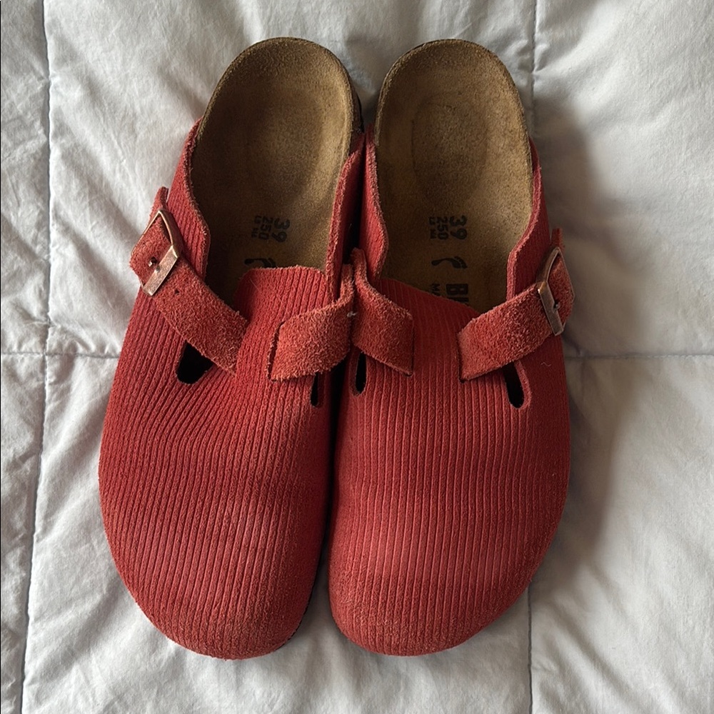 Birkenstock Red Clogs